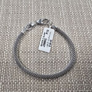 Brighton Beverly Glam Silver Plated Braided Mesh Bracelet